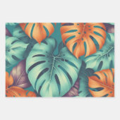 Monstera Tropical Green Palm Feuille été (Devant)