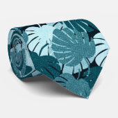 Monstera Tropical Hawaii Leaves Green Stropdas (Opgerold)