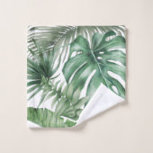Monstera Tropical Jungle Palm Tree Feuille Vert (Gant de toilette)