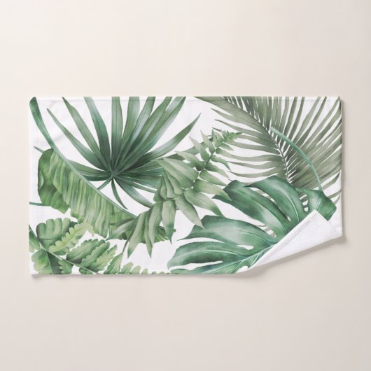 Monstera Tropical Jungle Palm Tree Feuille Vert (Serviette à main)