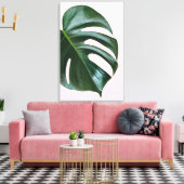 Monstera Tropical Leaf Canvas Afdruk (Insitu (Woonkamer))