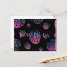 Monstera Tropical Leaf Happy Birthday Briefkaart