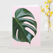Monstera Tropical Leaf Kaart (Gele Bloem)