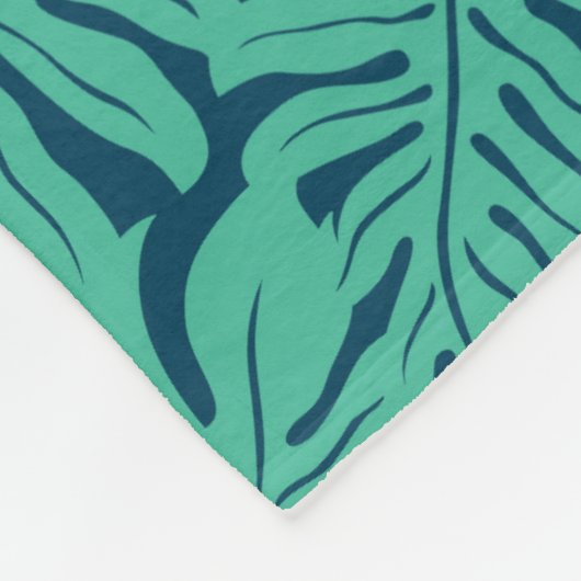 Monstera Tropical Leaf Pattern Fleece Deken (Hoek)