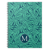 Monstera Tropical Leaf Pattern | Monogram Notitieboek (Voorkant)