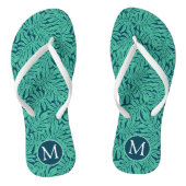 Monstera Tropical Leaf Pattern | Monogram Teenslippers (Voetbed)
