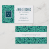 Monstera Tropical Leaf Pattern | Monogram Visitekaartje (Voorkant / Achterkant)