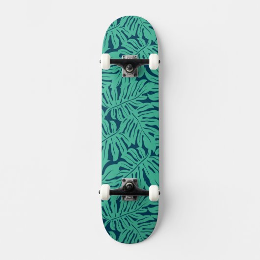 Monstera Tropical Leaf Pattern Skateboard (Voorkant)