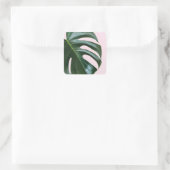 Monstera Tropical Leaf Vierkante Sticker (Tas)