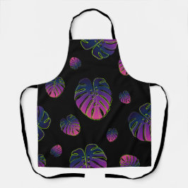 Monstera Tropisch Blad Illustratiepatroon Schort