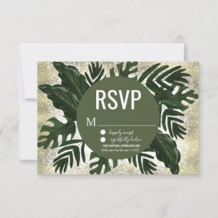 Monstera Tropisch Nep Goud Spat RSVP Kaart