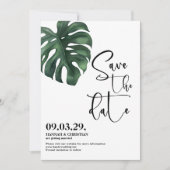 Monstera Tropisch Palmblad Sla de datum op Save The Date (Voorkant)