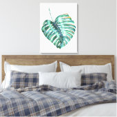 monstera tropische bladpalm moderne waterverf canvas afdruk (Insitu (Slaapkamer))