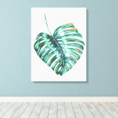 monstera tropische bladpalm moderne waterverf canvas afdruk (Insitu (Houten vloer))