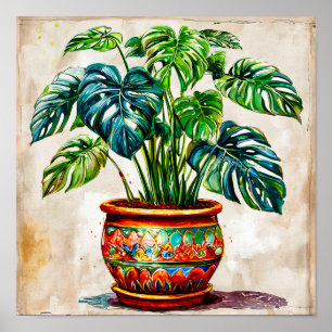 Monstera tropische planten poster