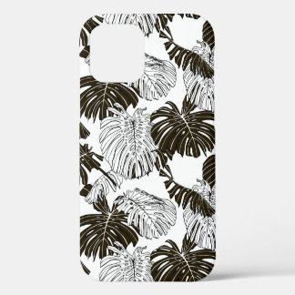 Monstera verlaat naadloos patroon iPhone 12 hoesje