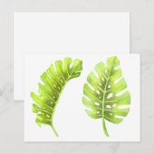 Monstera verlaat Waterverf Briefkaart (Voorkant / Achterkant)