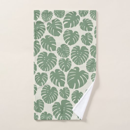 Monstera - Vert (Serviette à main)