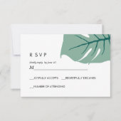 Monstera | Vert | Réponse de mariage RSVP (Devant)