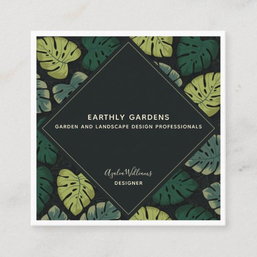 Monstera Vierkante Visitekaartje (Voorkant)