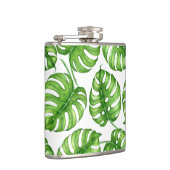 Monstera waterverf patroon heupfles (Rechts)