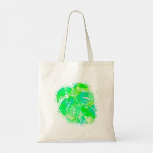 Monstera Waterverf Tote Bag (Achterkant)