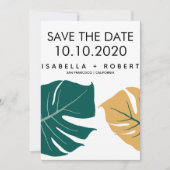 Monstera Yellow | Bruiloft Bewaar de datum Save The Date (Voorkant)
