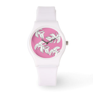 Monstera Zwart Witte Botanische Huwelijk Horloge