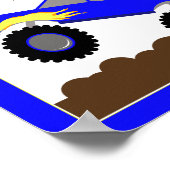 Monsterauto (Blauw) Aangepaste Kunstprint voor de  Poster (Hoek)