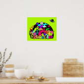 Monstercreaties in ruimtevervormend ontwerp poster (Keuken)