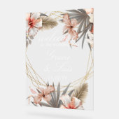 Monstère bohème Botanique Florales Mariage or (Angle)