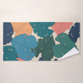 Monstère dessinée à la main feuilles d'orange, ros (Serviette de bain)