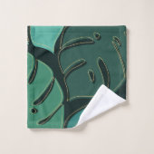 Monstère géante verte design feuille (Gant de toilette)