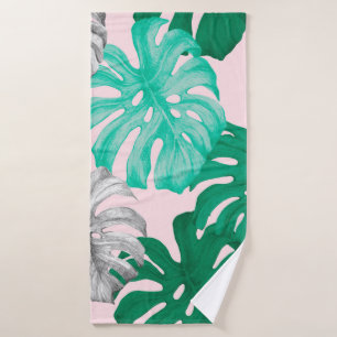 Monstère tropicale feuille dessinée à la main illu