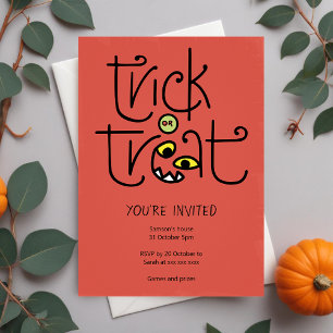 Monsterlijke trick-or-treat-uitnodiging - sinaasap feestdagenkaart