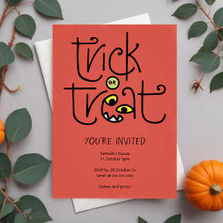 Monsterlijke trick-or-treat-uitnodiging - sinaasap feestdagenkaart