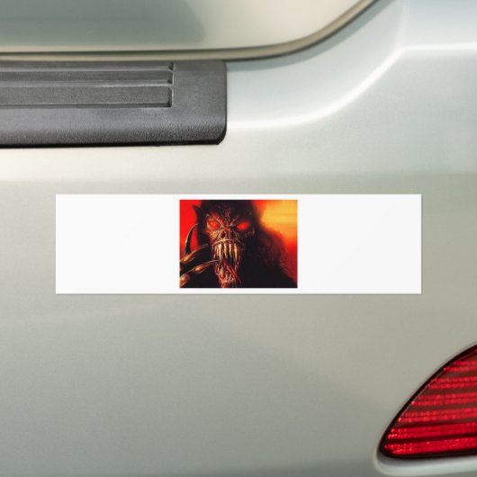 monsterrode ogen met fangs bumpersticker (Op auto)