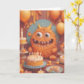 Monster's Birthday Bash Kaart (Gele Bloem)