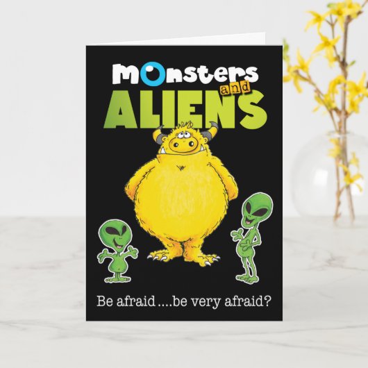 Monsters en Aliens Kaart (Gele Bloem)