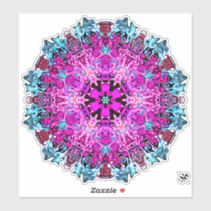 Monsters en bloemen (abstract patroon) v1.1 sticker
