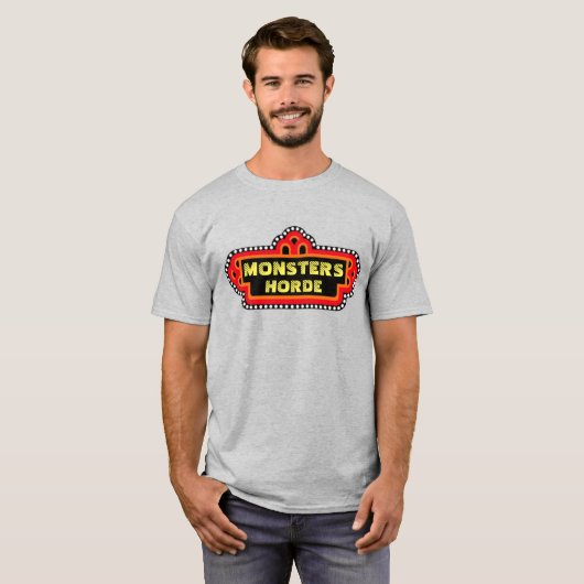 Monsters Horde Retro Pizza Place T-Shirt (Devant entier)