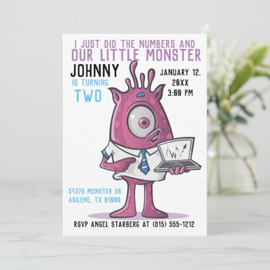 Monsters Invitations de fête d'anniversaire Monste (Debout devant)