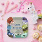 Monsters kinderen Birthday Papieren Bordje (Feest)