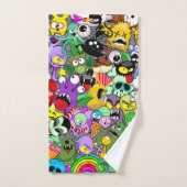 Monsters Leuke Karakters Halloween Patroon Bad Handdoek (Handdoek)