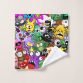 Monsters Leuke Karakters Halloween Patroon Bad Handdoek (Wasdoekje)