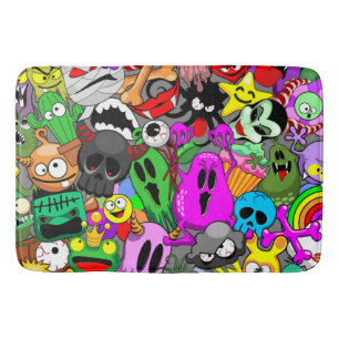 Monsters Leuke Karakters Halloween Patroon Badmat
