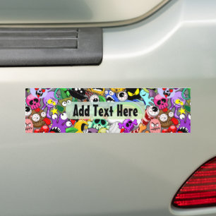 Monsters Leuke Karakters Halloween Patroon Bumpersticker