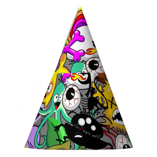 Monsters Leuke Karakters Halloween Patroon Feesthoedjes (Links)