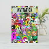 Monsters Leuke Karakters Halloween Patroon Kaart (Staand voorkant)