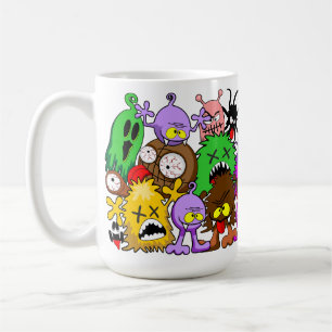 Monsters Leuke Karakters Halloween Patroon Koffiemok
